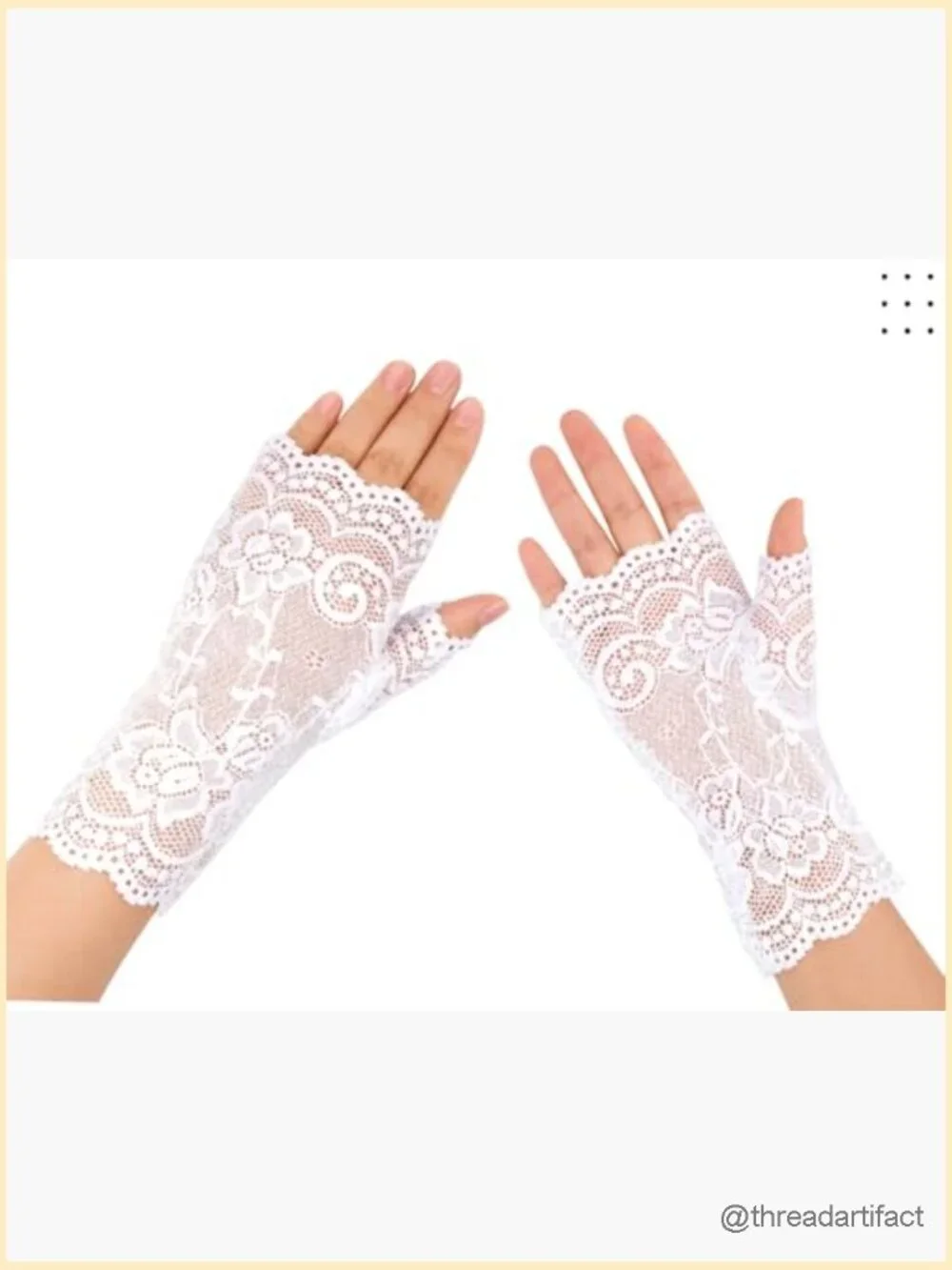 2 Pairs Fingerless Lace Gloves Elegant Bridal Wedding Party Accessory